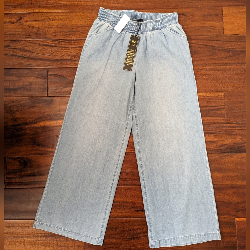 DG2 by Diane Gilman Light Blue Wide Leg Pants